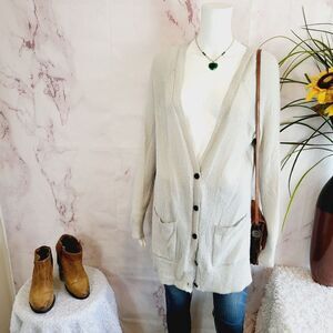 American Eagle Outfitters Cream Cardigan